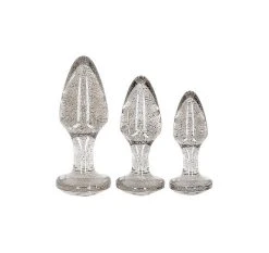 Coupon ✔️ 3 Plugs Anaux Et Vaginaux Avec Paillettes Internes Couleur Argent 🌟