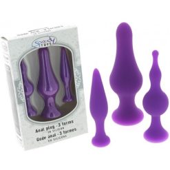 Budget ???? 3 Plugs Anaux Silicone Pourpre - Dildoshop ????
