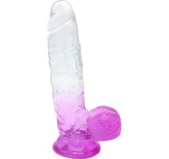Nouveau ???? Cox Dildo Large Transparent Pourpre Ventouse L 25 Ø 5.5 Cm ????