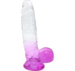 Nouveau 🛒 Cox Dildo Large Transparent Pourpre Ventouse L 25 Ø 5.5 Cm 🛒