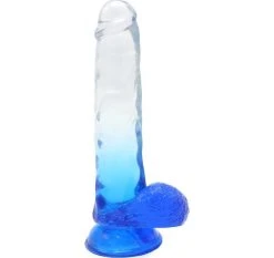 Acheter 😉 Cox Dildo Transparent Bleu Ventouse L 21 Ø 4.2 Cm 😉