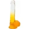 Remise 🌟 Cox Dildo Transparent Jaune Ventouse L 21 Ø 4.2 Cm 🎁