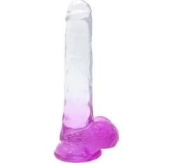 Coupon 💯 Cox Dildo Transparent Pourpre Ventouse L 21 Ø 4.2 Cm 🧨