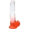 Promo 🤩 Cox Dildo Transparent Rouge Ventouse L 21 Ø 4.2 Cm 🌟