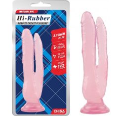 Offres ✔️ DOUBLE DILDO VENTOUSE HI-RUBBER ROSE 20 X 3.3 Cm - Dildoshop ????