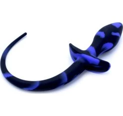 Meilleur prix ✔️ Plug Anal Avec Queue Silicone Noir Bleu Ø 3.20 Cm 🧨