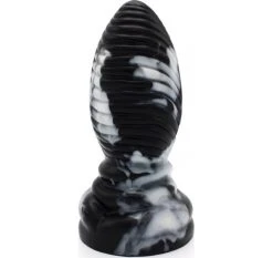 De gros 🔥 Plug Anal Stimulant Black & White L 17 Ø 7 Cm Silicone 🎉