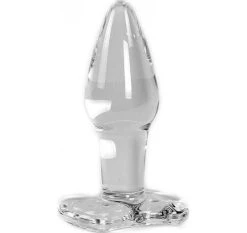 De gros 👏 Plug Anal Vaginal En Verre Borosilicate Transparent Résistant 10 X 3.4 Cm 🔔