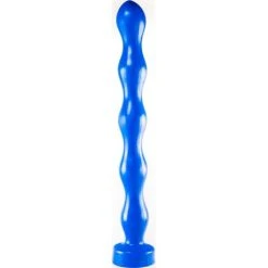Promo 🎉 Double Gode Long Ondulé 40 X 4.5 Cm Bleu 🎁